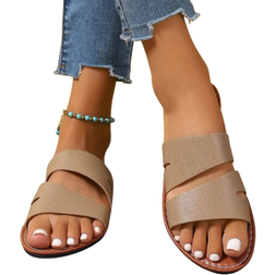 Shein Korean Style Casual Flat Slippers For Women Summer Open Toe Woven Roman Sandals Suitable For Dresses Beach Apartment White Beige Black Orange Yellow P