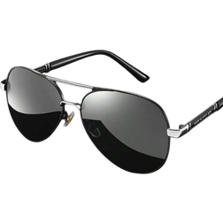 Shein 1 Pc Versatile Black Cool Metal Frame Pilot Sunglasses, For Party Vacation