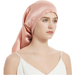 BDXMKS Sidenmössa 100 % Mullbärssilke Nattmössa För Långt Hår 60 x 33 cm Mörk Rosa