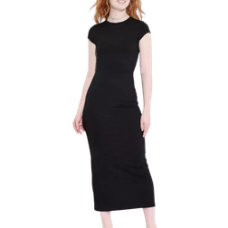Wild Fable Women's RibKnit Short Sleeve Maxi TShirt Dress Black