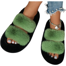 Shein Flat SlipOn House Slippers TwoTone Color New Style Casual Ladies Slippers For Autumn Winter