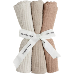 H&M Baby 3-pack liten klut i musselin Brun size: 40x40