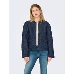 Only Onlhallie Quilted Denimjakke - Mørkeblå