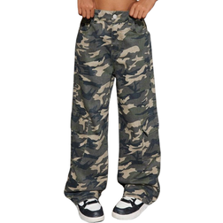 Shein Girls YK Casual Distressed Camouflage Denim Jeans