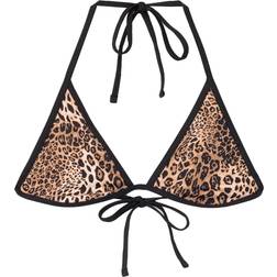 Bershka Bikinioverdel Med Leopardprint - Beige/Brun/Sort