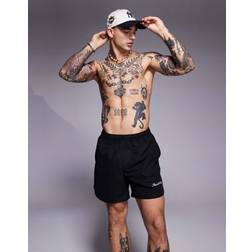ASOS DESIGN Mellanlånga Badshorts Med Broderi - Svarta