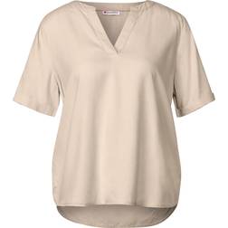 Street One Bluse in Unifarbe - Beige