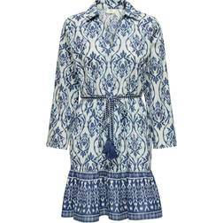 Only Vestito Midi Abito - Marino/Acqua/Bianco