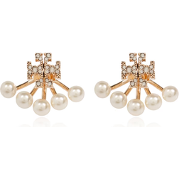 Tory Burch Kira Pearl FrontBack Earring Gold/Pearl/Crystal (OS)