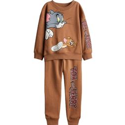 H&M Printed Sweatshirt Set - Beige
