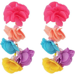 Shein pair Colorful Flower Tassel Earrings Exaggerated Vacation Style Eardrop