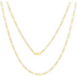 Nuragold 10k yellow gold 2.5mm figaro italian chain link necklace mens women 16"-26"