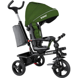 Kidiz Dreirad 5in1 Kinderdreirad mit Schubstange Lenksystem Stange ab 1 Jahr vorwärts und Rückwärtsfahrt Jogger Korb Tasche Getränkehalter Sonnendach Gummiräder, Buggy Fahrrad Baby Klappbar