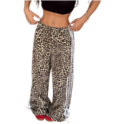 Shein Women Casual Leopard Print Side Bow Tie Pants