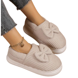 Shein Women's Winter Slippers, 2023 New Arrival, Cute Bowknot Design, Thickened Sole, Perfect For Home, Warm And Non-slip, Autumn-winter