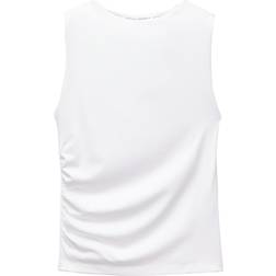 Pull&Bear Formgivende Racertop - Hvid Polyamid