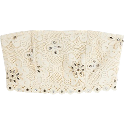 River Island Womens Cream Crochet Bandeau Top