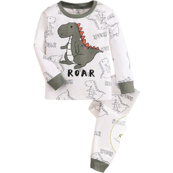 Shein pcs Baby Boy Snug Fit Cartoon Dinosaur Print Color Block Crew Neck Long Sleeve Knitted Pajama Set