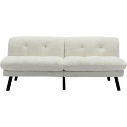 Mainstays Camden Cozy Futon Cream Boucle Fabric - Beige Sofa 34" 2 Seater
