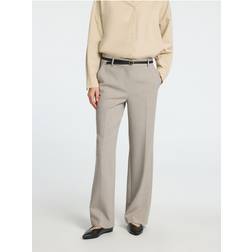 Selected Femme SLFRita MW Wide Pant - Greige
