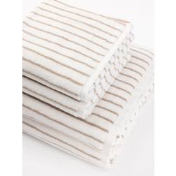 Cozy Earth Luxe Striped Bath Towel Beige (147.3x76.2cm)