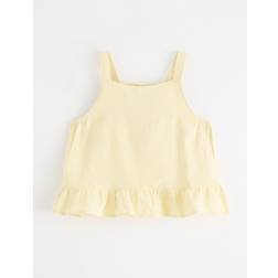 Lindex Tank Top In Linen Blend With Flounce
