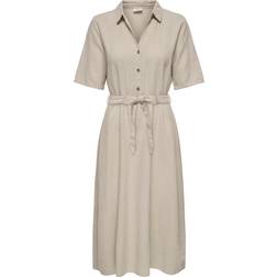 JDY Midi Dress with Belt - Beige