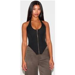 PrettyLittleThing Boned Dip Hem Corset - Black