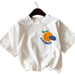 Shein Young Boys Casual Simple Fruit Graphic Short Sleeve Crew Neck TShirt Suitable For Summer Teen Girls