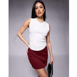 River Island Womens Sleeveless Rib Tank Top - White