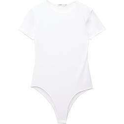 Pull&Bear Vit Body Med Korta Ärmar I Polyamid - Vit/A
