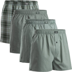 Danish Endurance Woven Boxer Shorts 4-pack Men - Green/Stripes Mix