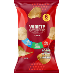Asda Variety Flavour Crisps 6 x 25g 150g 6pcs