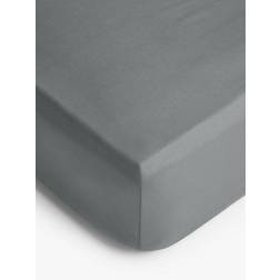 John Lewis Lewis ANYDAY Pure Cotton Deep Fitted Bed Sheet Grey (190x135cm)