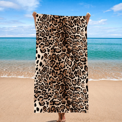 Shein pc BestSelling Leopard Print Microfiber Bath Towel Brown, Black (140x70cm)