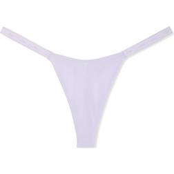 PINK Women's Logo Cotton Shimmer Micro Thong Panty
