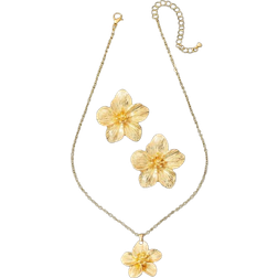Shein Gold-Plated Flower Pendant Necklace - Women's