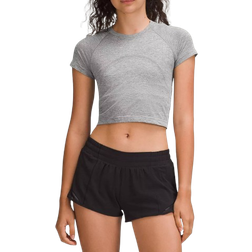 Lululemon Swiftly Tech Cropped Short-Sleeve Shirt 2.0 - Slate/White