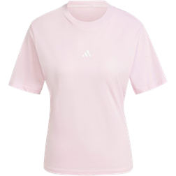 adidas Essentials Small Logo Cotton Tee - Clear Pink