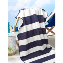 Shein pc Oversize Soft Absorbent Microfiber Bath Towel White, Blue (150x75cm)