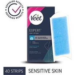 Veet Expert Wax Strips Legs Body Sensitive Hair Removal 20s