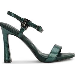 Karl Lagerfeld Cybil Snakeskin Embossed Ankle Strap Sandal