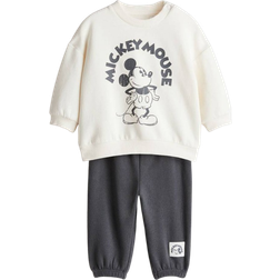 H&M Vit 2-Delat Sweatshirtset - Grå/Musse Pigg