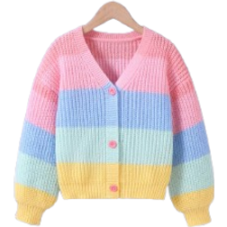 Shein Tween Girl Colorblock Drop Shoulder Cardigan