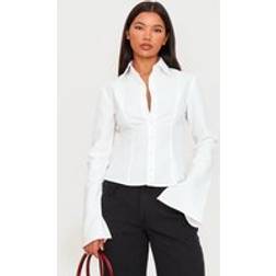 PrettyLittleThing Cotton Fitted Shirt - White