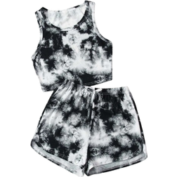 Shein Teen Girls Tie Dye Tank Top & Shorts Set