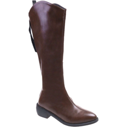 Shein Fleece Lined Knee High Boots For Women Pointed Toe Chunky Heel Tall Riding Boots AutumnWinter