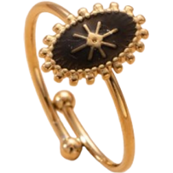 Shein 1pc Fashionable Baroque Style Irregular Hammered Decoration Stainless Steel Ring With Free Adjustment, Suitable For Women'S Daily Wear, Gift