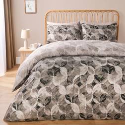 OHS Watercolour Tile Reversible Set Double - Charcoal Duvet Cover Grey (200x200cm)