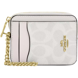 Coach Zip Card Case In Signature Canvas - White